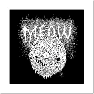 Meow - White Logo Posters and Art